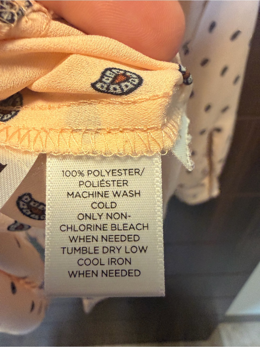 LOFT Light Pink Blouse with Navy Dot Print - Picture 7 of 7